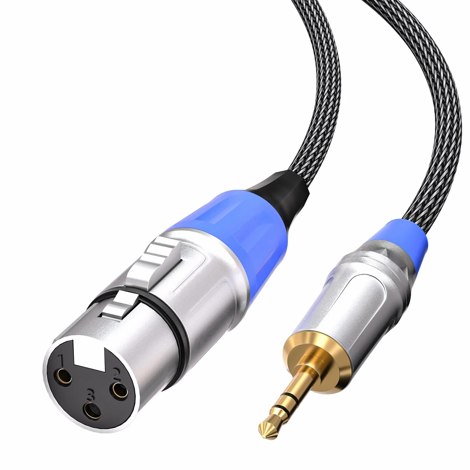 Tisino Cavo XLR Jack 3.5 mm, cavo da XLR femmina a mini jack 3,5 mm per microfono Aux per videocamere, fotocamere DSLR, dispositivo di registrazione per computer e altro ancora - 1M