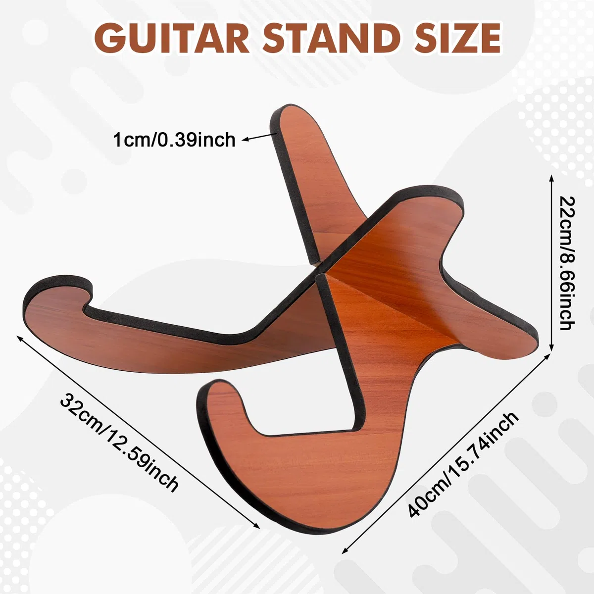 Fentar Supporto per Chitarra Classica e Basso in Legno, Porta Chitarra da Terra Antiscivolo con Cuscinetto in Schiuma Protettiva, Design Staccabile e Regolabile, Ideale per Studio, Casa e Spettacoli