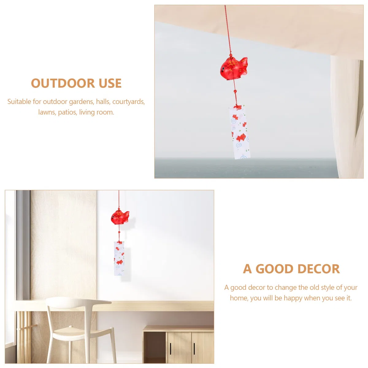 Giapponese Campanelli Eolici Campane a di Vetro Giapponese Pesci Rossi Edo Furin Campanelli a in Vetro Campane Suncatcher Fiore Carillon Fatti a Mano Regali di