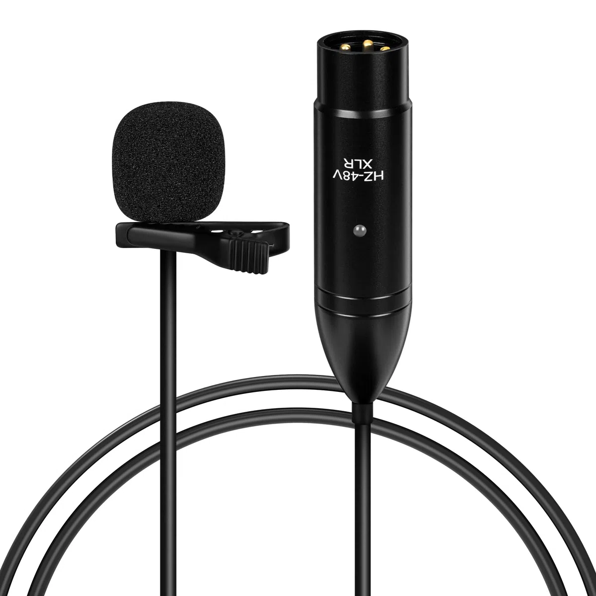 GEEKRIA Microfono Lavalier XLR 48V, Pro condensatore omnidirezionale con riduzione del rumore HD, compatibile con FIFINE SC3, MAONO G1 NEO, mixer audio, registratori e videocamere (4,9 ft)