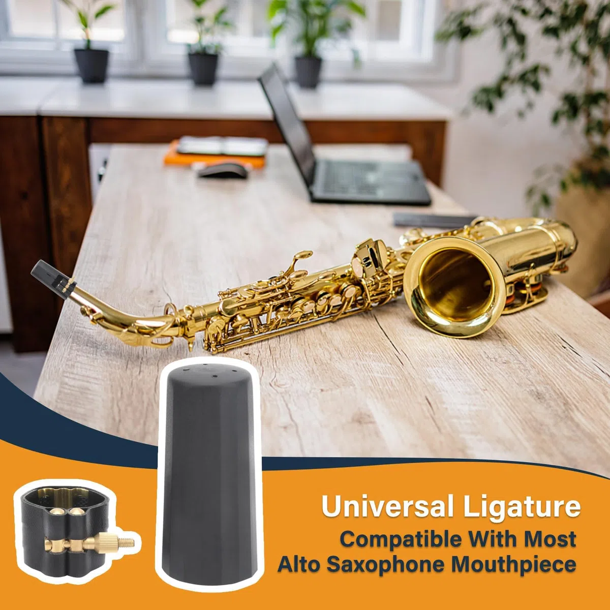 Legatura per Sassofono Contralto, Set di Legature per Sax Contralto Cappello per Sassofono Legatura del Sassofono Contralto con Cappuccio in Plastica per Sassofono Tenore