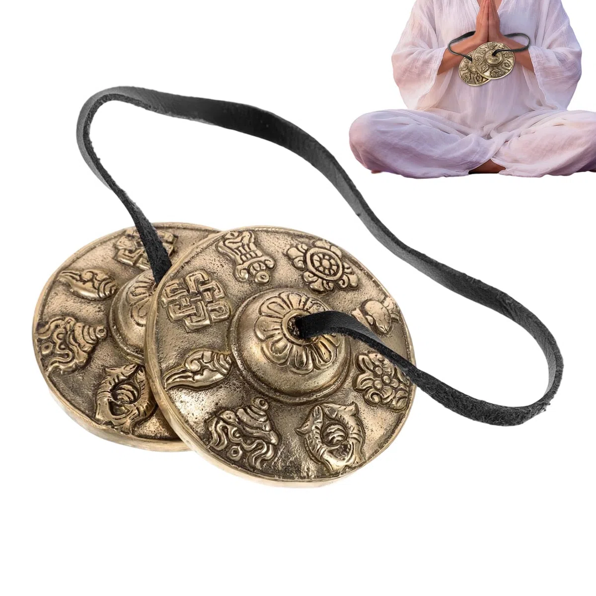 Tibetische Meditationsbecken - Handzimbeln | Ritualbecken Aus Chinesischem | Handpercussion Strumento | Zuhause Auto Tür Erwachsene Thanksgiving Feiertag Geburtstag Freunde