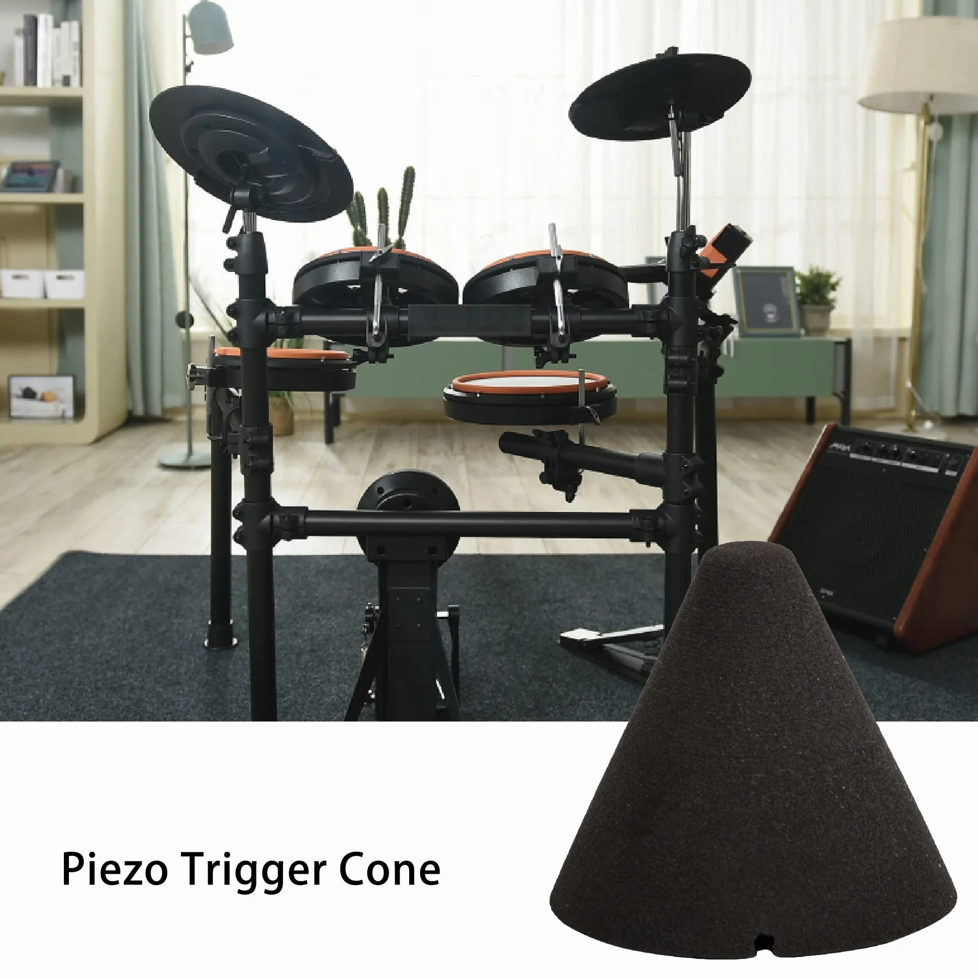 Black Foam Piezo Trigger Cone elettronico sostituzione tamburo 1.38x1.46 Confezione da 2