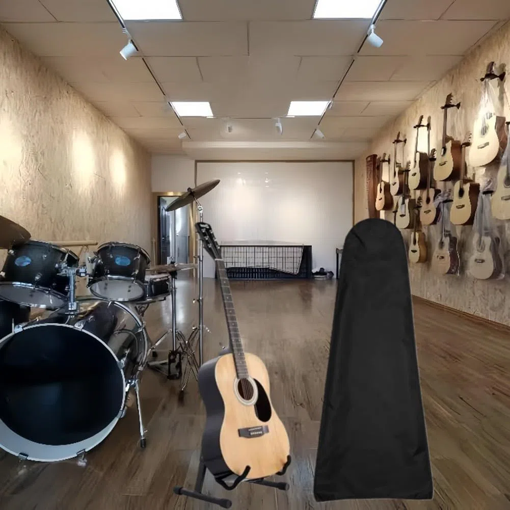 Copertura per chitarra acustica elettrica e basso, 120 x 50 cm, impermeabile, in tessuto Oxford 210D, custodia protettiva con custodia, colore nero