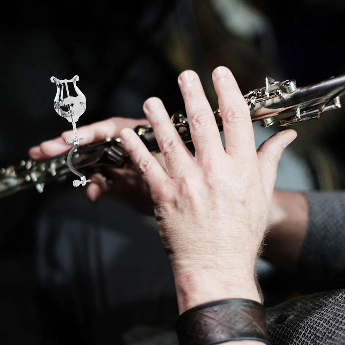 Clip Spartiti per Clarinetto e Sax Soprano in Metallo Argento Lira Pieghevole per Banda e Concerti