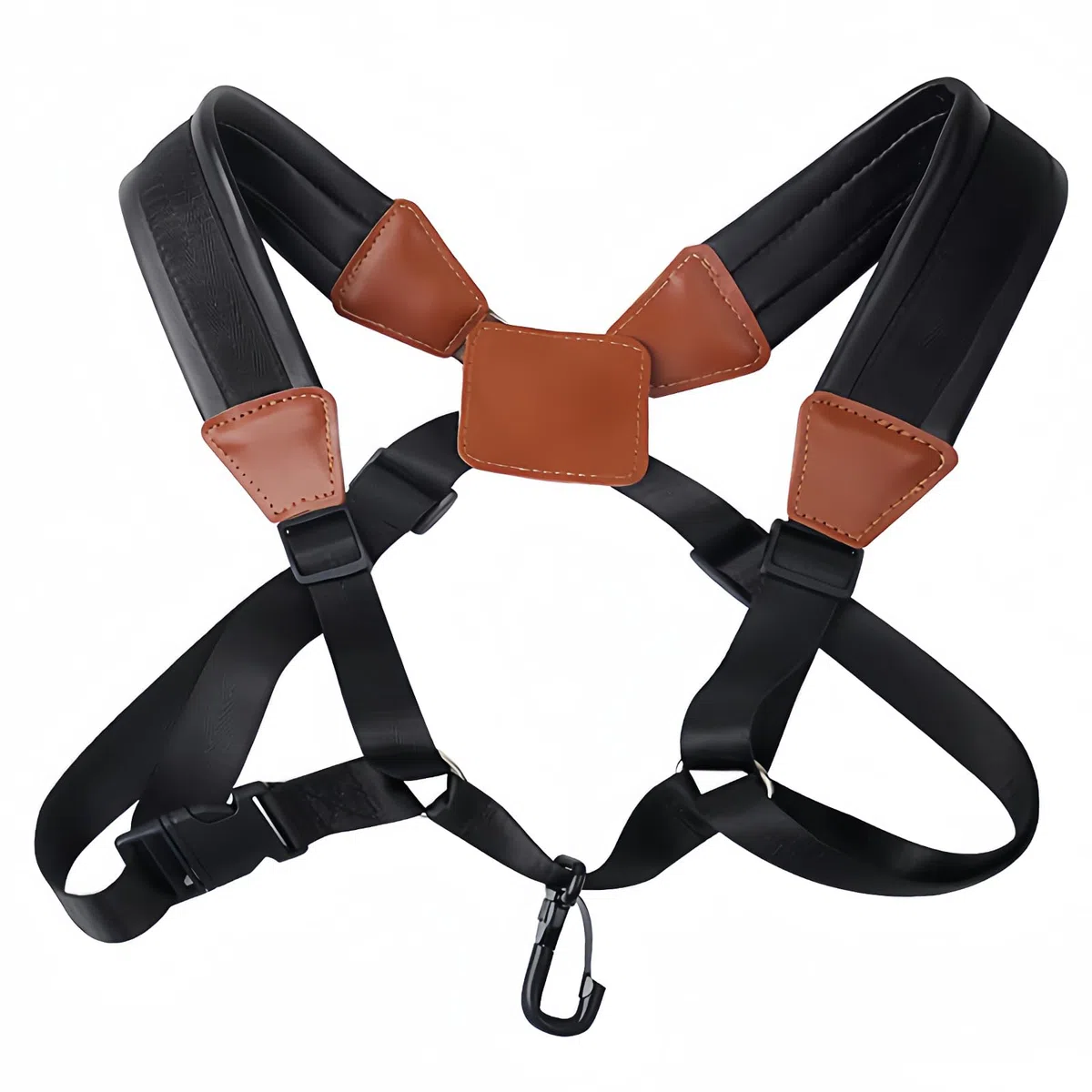 Musiin Saxophone Double Strap Universal Adjustable Padded Back Strap for Alto (Large)