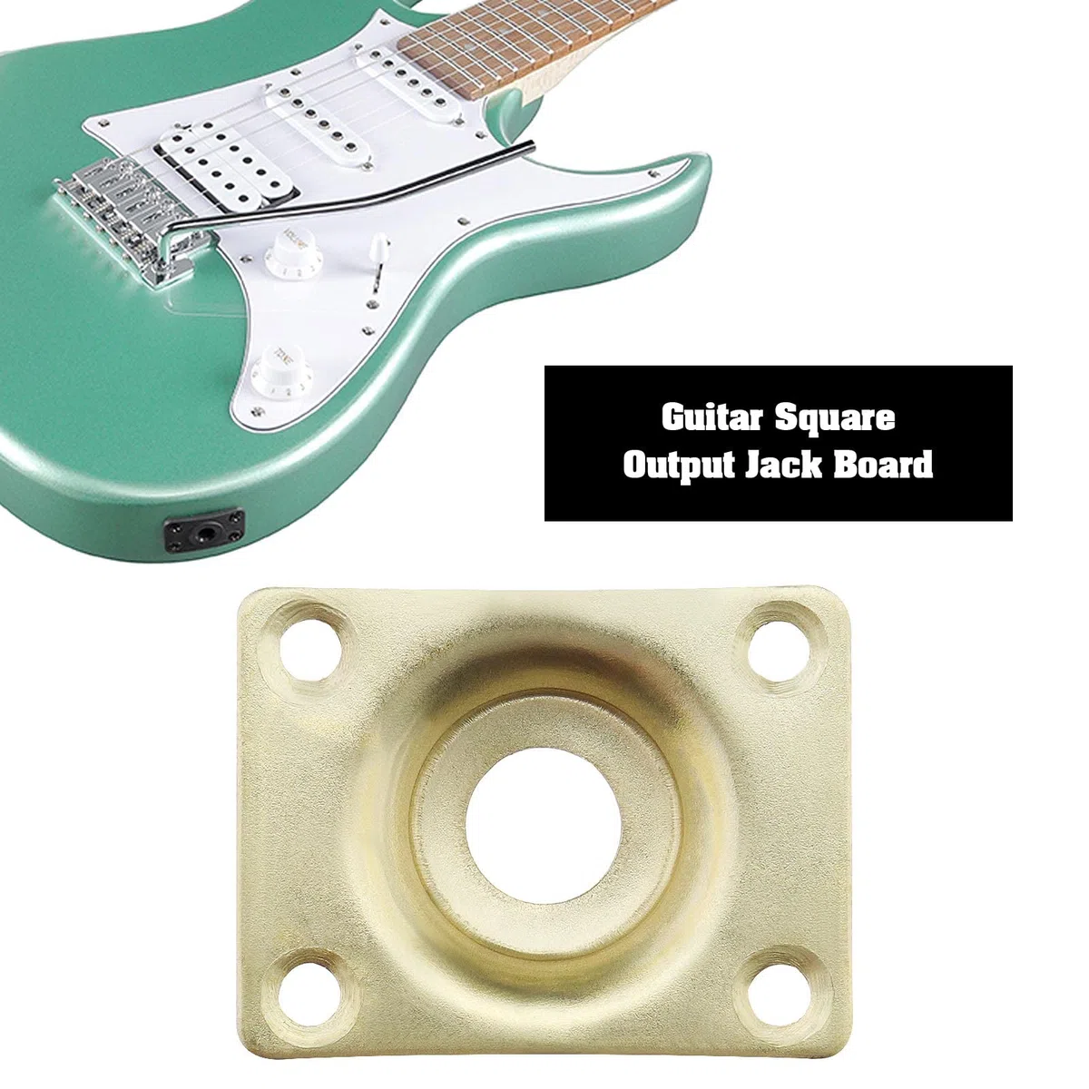 The Lord of the Tools 3 piastre rettangolari per jack per chitarra, pickup per chitarra, con 12 viti di fissaggio per chitarra elettrica e basso, 1 oro, 1 argento e 1 nero