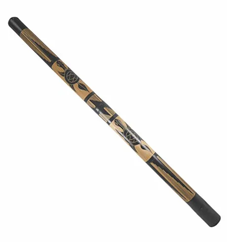 Didgeridoo in bambù scolpito motivo tartarughe, 120 cm
