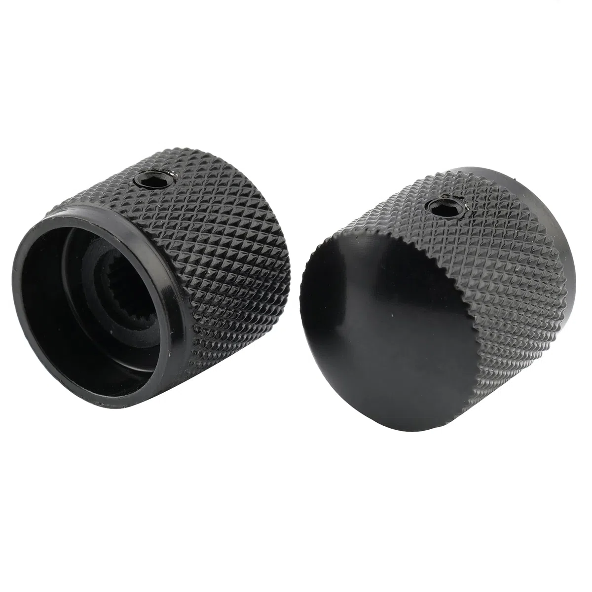 Musiclily Manopole in Metallo Dome Knobs com Vite Laterale Fissaggio per Chitarra Elettrica e Bass, Nero (4 Pezzi)