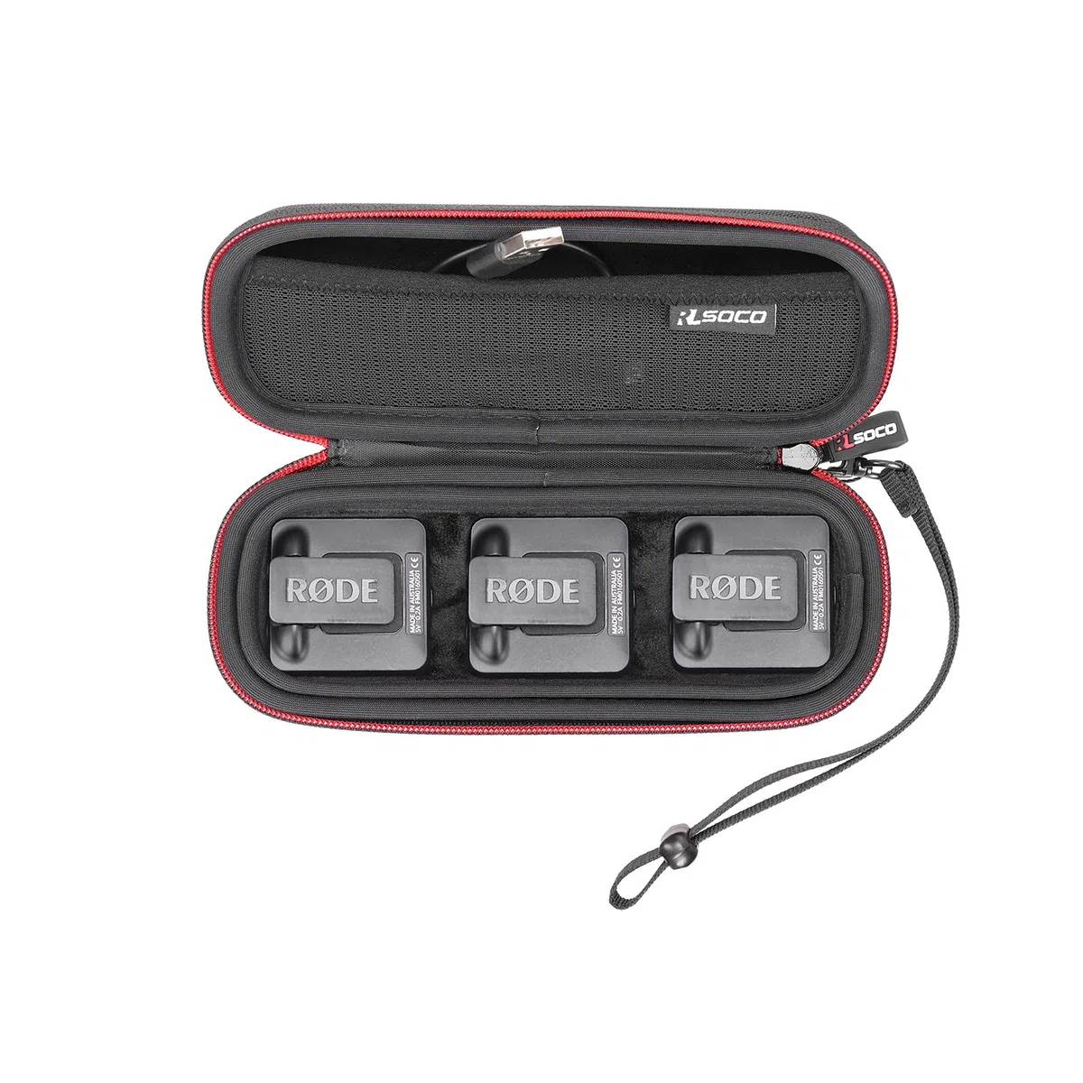 RLSOCO Custodia per RØDE Wireless ME/Wireless GO (Gen 3)/Wireless GO II Microfono Wireless | Protettiva Borsa per Wireless ME/GO Gen 3/GO 3/GO II con YKK Cerniera,Cinturino da polso regolabile