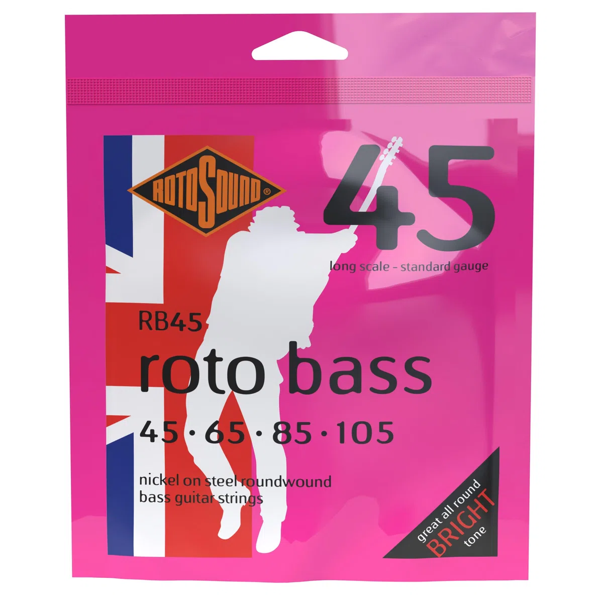 Rotosound RB45 Archi, Basso, Acciaio, Nichel, 45- 105