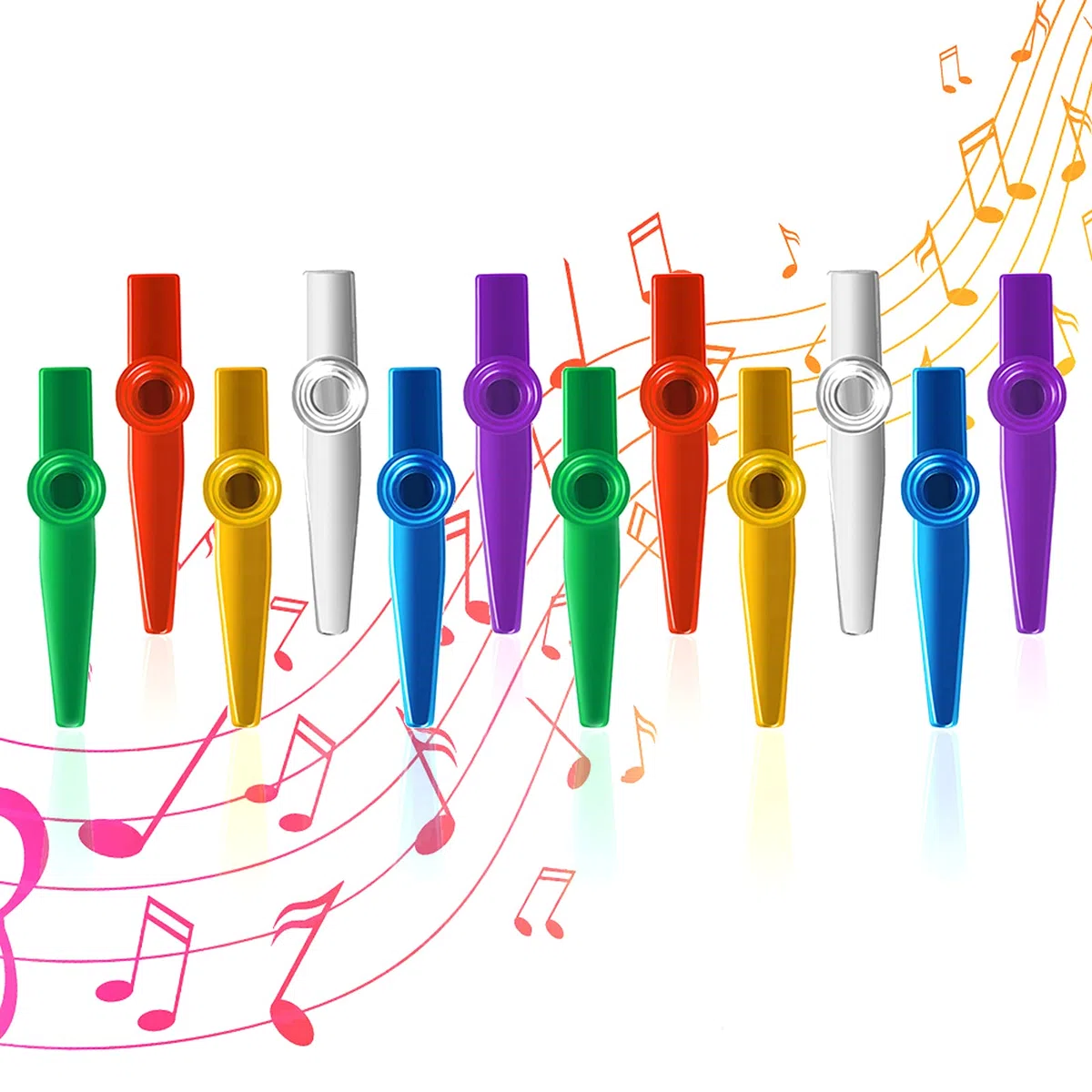 Kazoo Metal Musical Instruments Kazoo Multipack Flauto Diaframma per Bambini Bomboniere Regali Buono Compagno per Chitarra Ukulele Violino e Tastiera 12 Pz