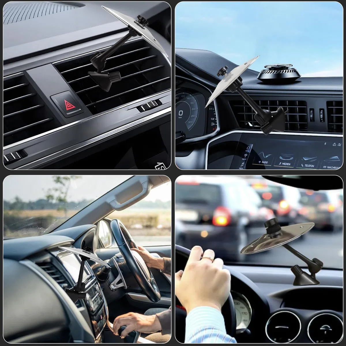 2 piatti per auto, mini piatti per batteria, design ingegnoso, adatti per varie prese d'aria dell'auto, per gli amanti della musica