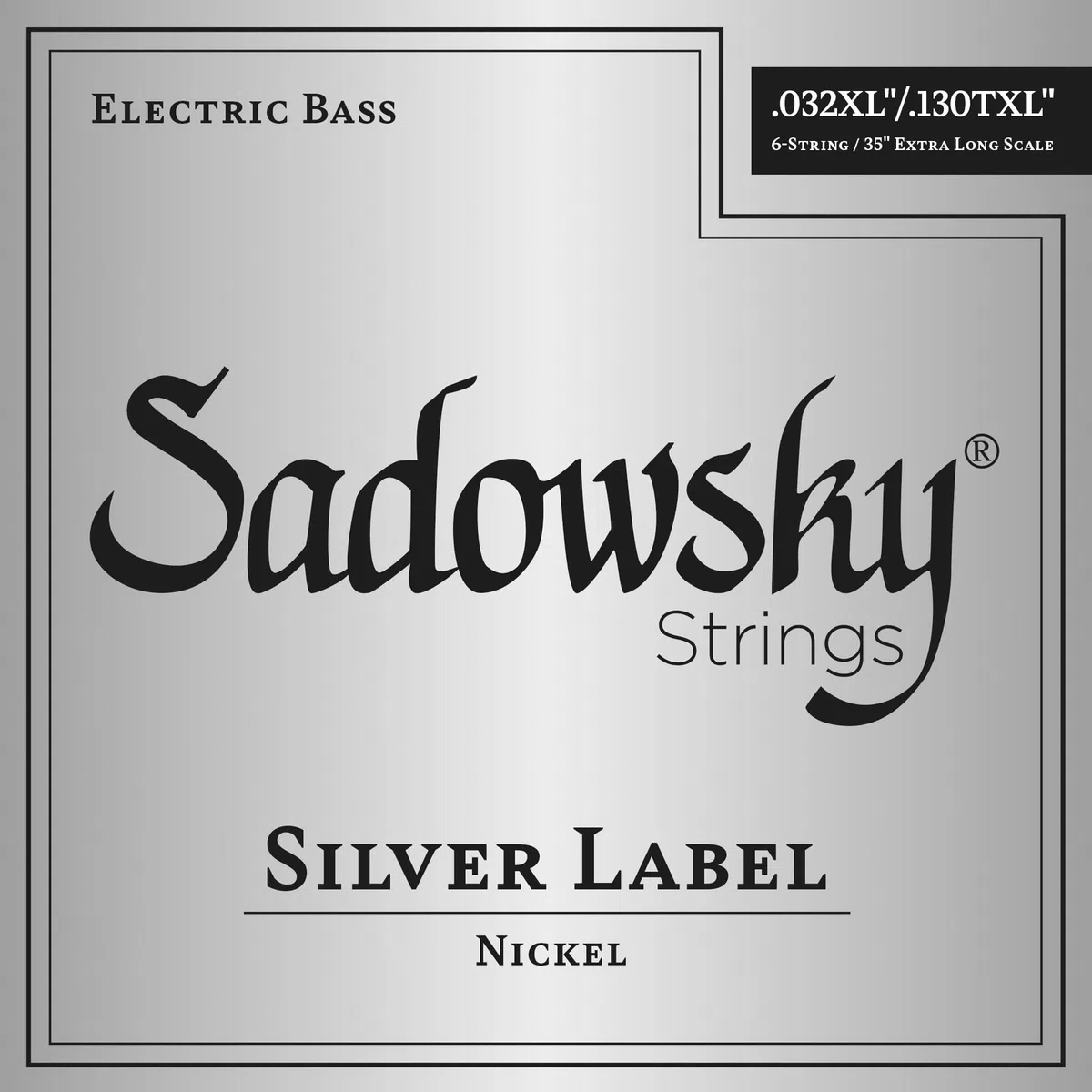 Sadowsky Silver Label .032-.130 - Set di 6 stringhe in nichel, taperwound, scala extra lunga (35")