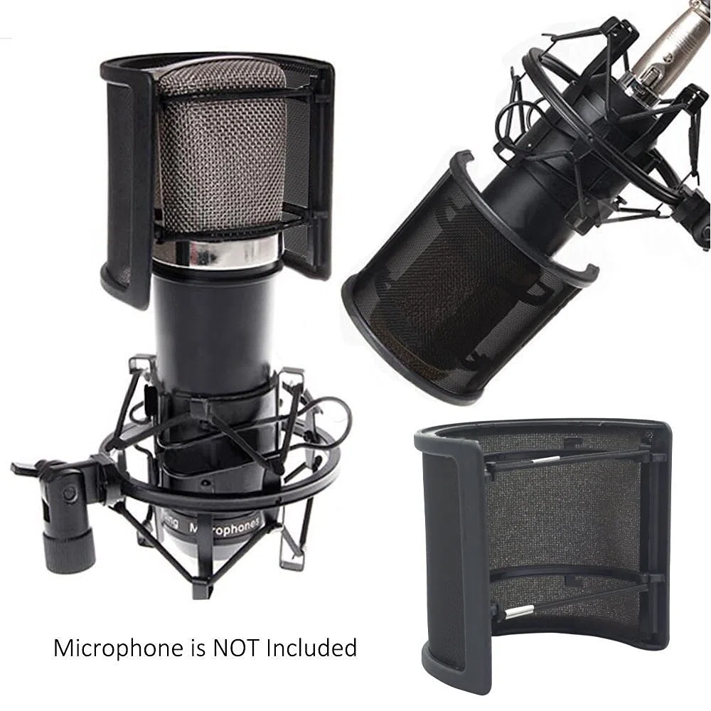 Microfono Filtro Antipop Antivento con Strato Schiuma per Studio Registrazione