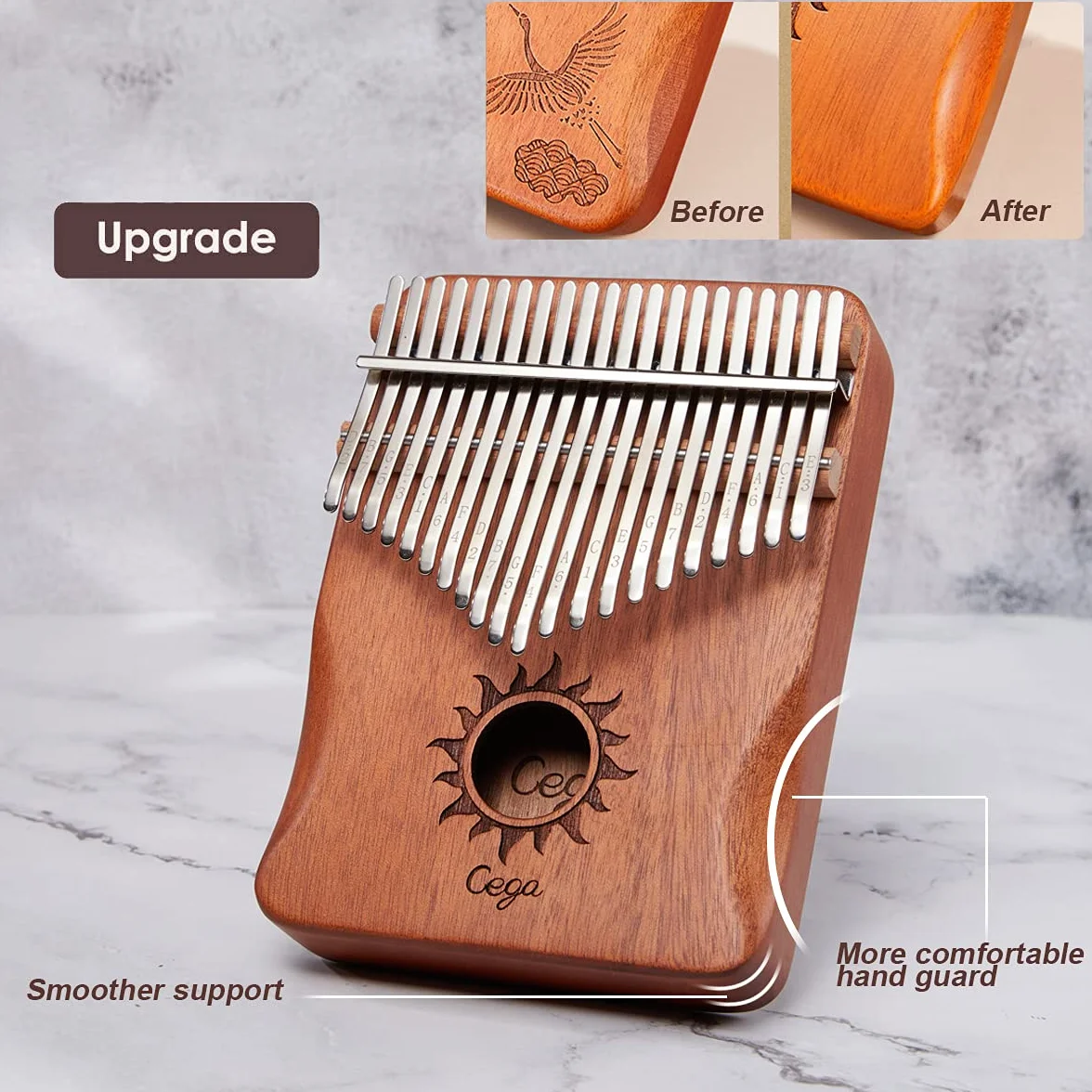 Kalimba 21 tasti - Kalimba Thumb Piano, Legno africano di alta qualità, Mbira con martello accordatore istruzione di studio, Regalo di Natale Kalimba per principianti bambini