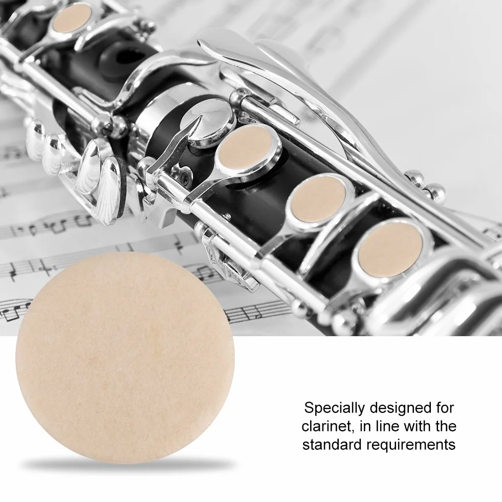 Confezione da 17 cuscinetti per beccuccio clarinetto, colore: Beige