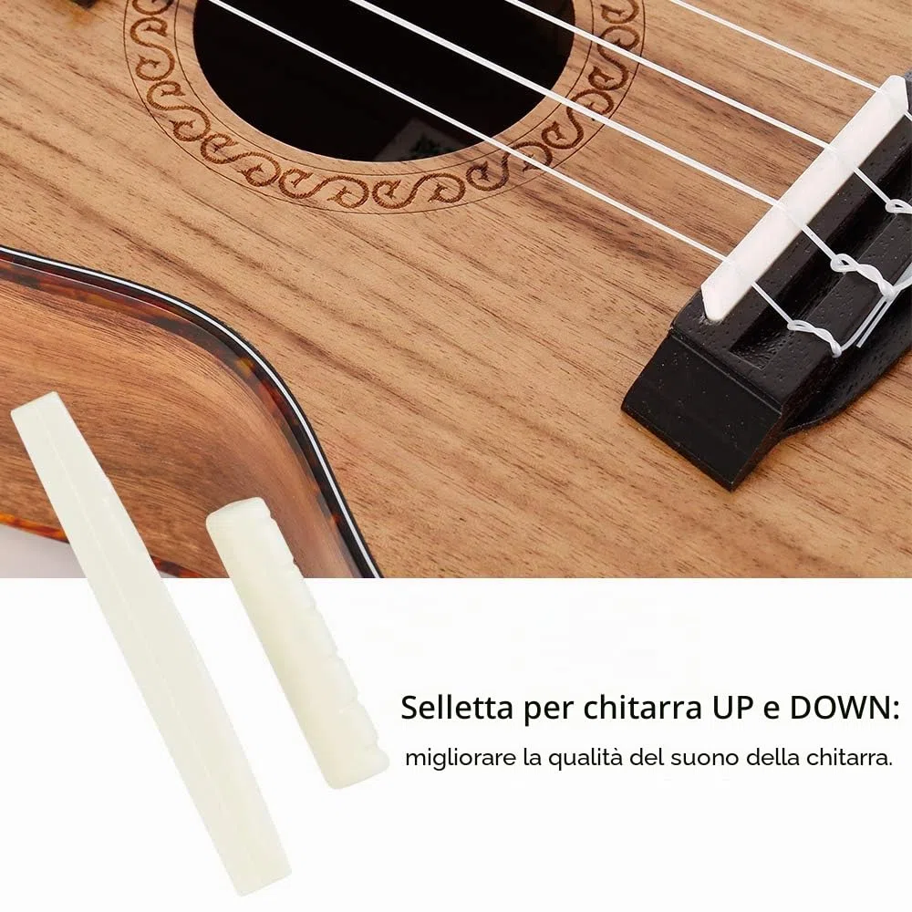 LYTIVAGEN Piroli Chitarra Acustica 12 Pz Perni per Chitarra 2 Pezzi Ponte Sella e Dado e Perni del Ponte Estrattore per Ponti Rimuovere Strumento Folk Chitarra Parti
