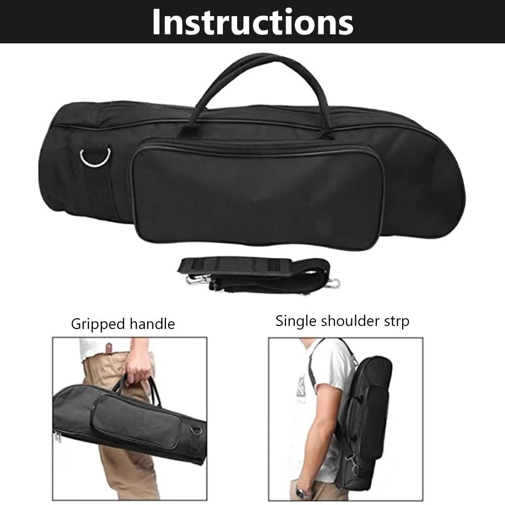 Dilwe Trumpet Bag, Custodia in Nylon Impermeabile per Tromba Custodia in Tessuto Resistente Accessori per Strumenti Musicali, Nero