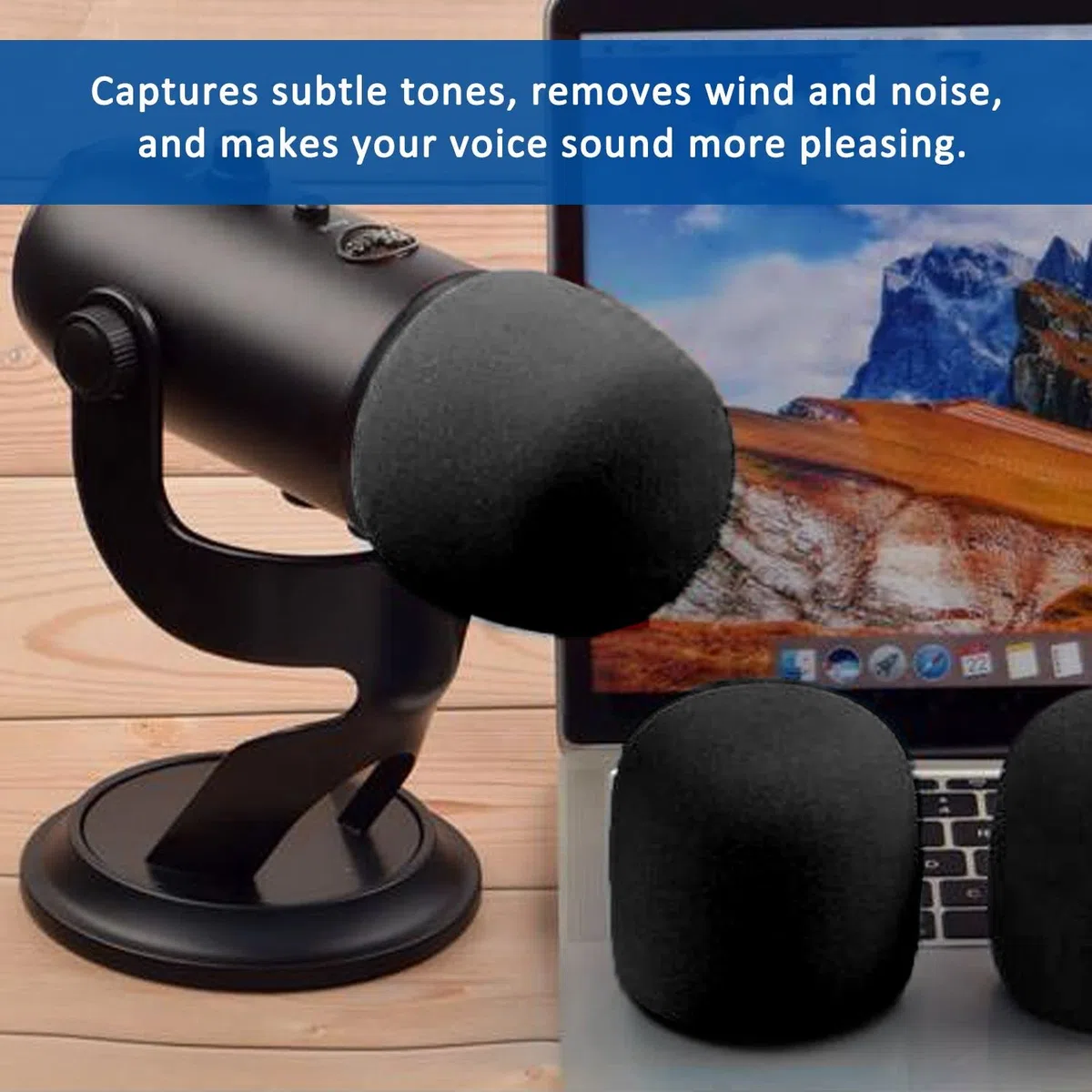 2 pezzi Microfono Della Copertura Del Microfono Filtro Microfono, Copertura di Schiuma Micro, Silenziatore Microfono, Filtro Microfono adatto per Blue Yeti Mic, Yeti Pro