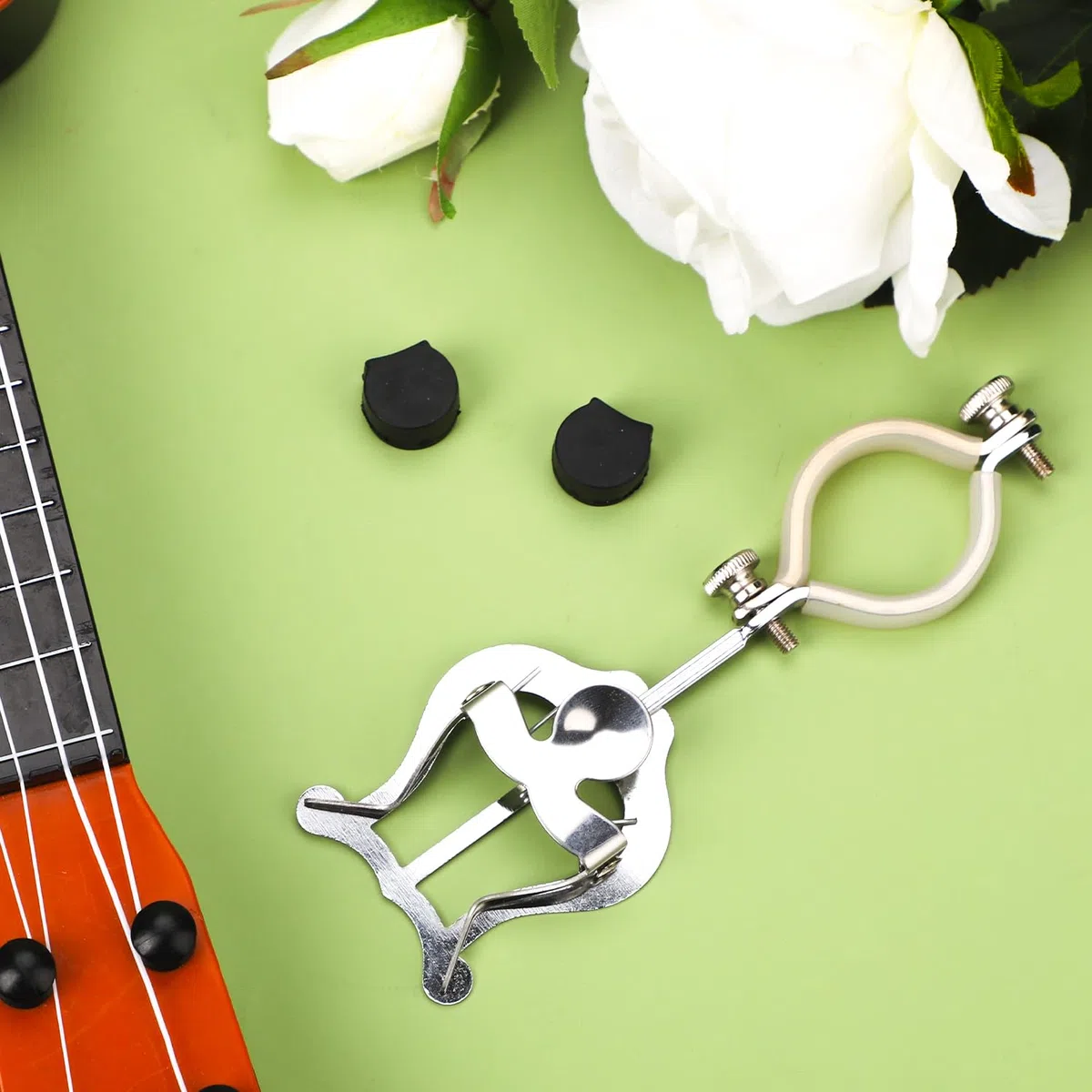 Lira per Clarinetto con 2 Cuscinetti per Pollice, Clip per Spartiti Musicali in Argento, Morsetto per Lira da Marcia, Supporto per Clarinetto per Strumenti della Banda Musicale