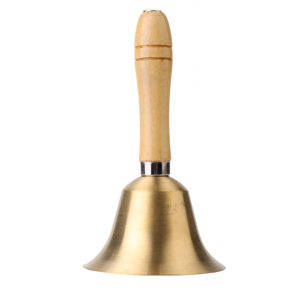 Campana a Mano Rumore Chiari, Manico Legno, Design Classico, Giocattolo per Bambini, per attività Creative e Musica