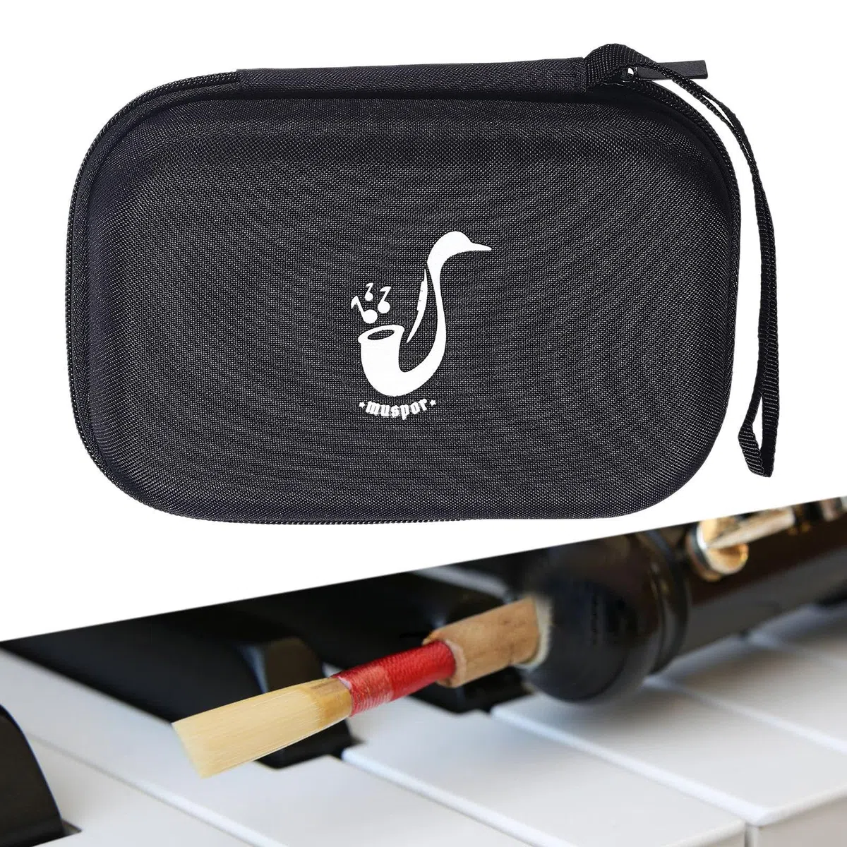 Custodia per ance per sassofono, custodia per ance, per strumenti musicali, per clarinetto, sax contralto, accessori per, Nero