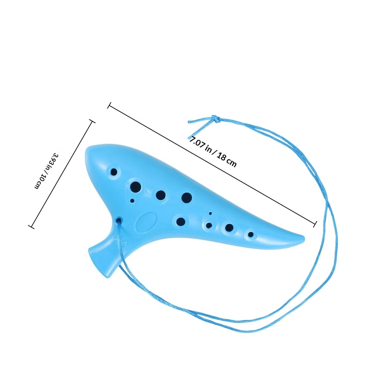 MAGICLULU Ocarina Contralto di Plastica Blu 12 Fori, Lavabile e Resistente, Strumento a Fiato per Principianti e Bambini, Ampio Range Tonale per Studio Musicale Colore Casuale