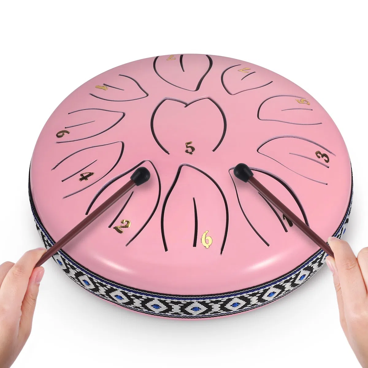 Steel Tongue Drum 6 pollici 11 Note, C-Key Tamburo Handpan Drums Kit Strumenti Musicali, Tamburi a Mano in Acciaio per l'educazione Musicale Meditazione Yoga, Miglior Regalo