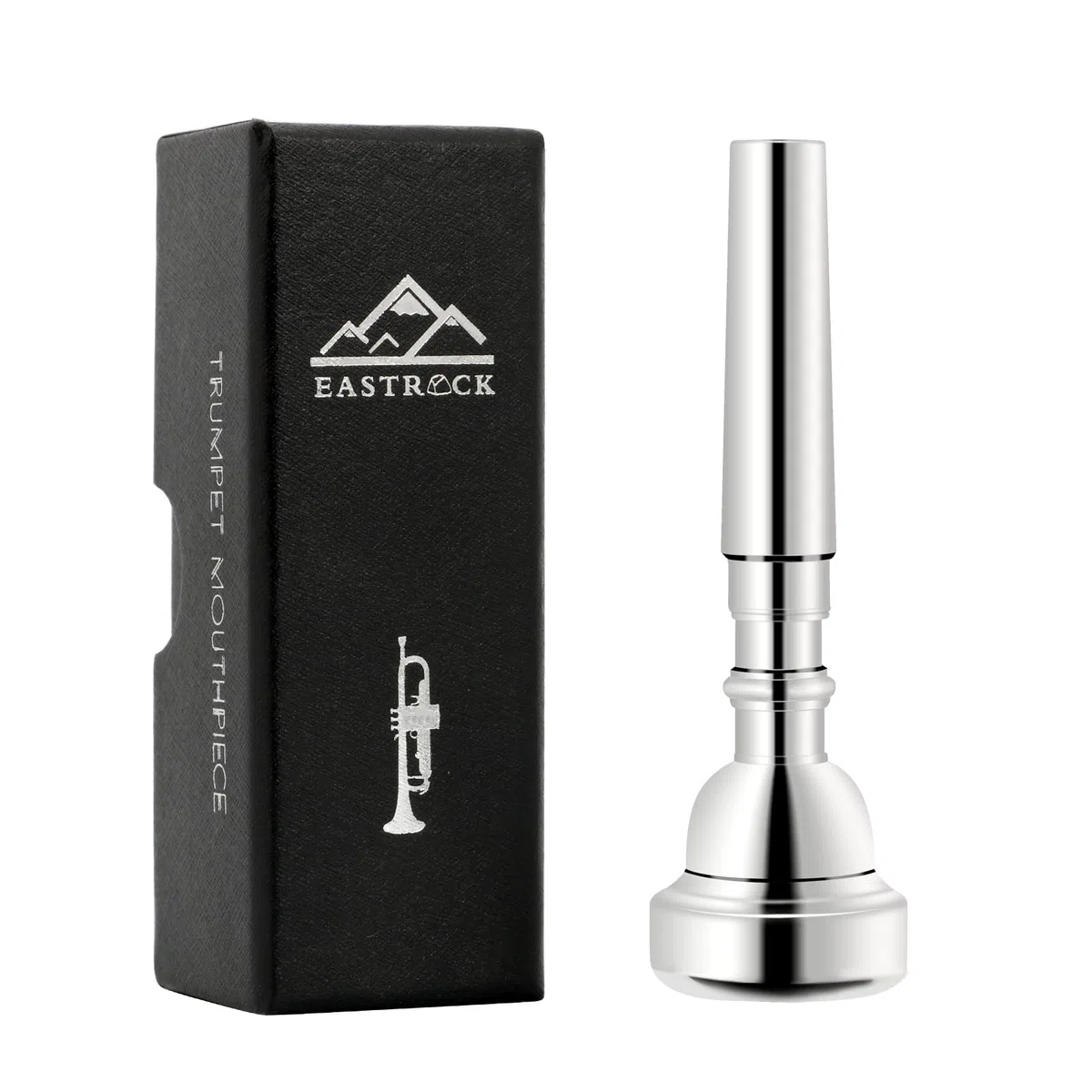 EastRock Bocchino per Tromba,7C Tromba Bocchino Placcato Argento Ricambio Bb Tromba Accessori per Strumenti Musicali Tromba Pratica Bocchino per principianti (7C, Silver)