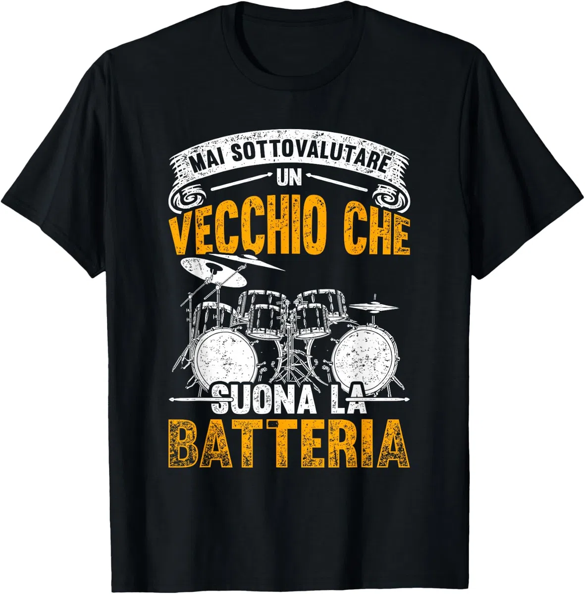 Drummer Mai Sottovalutare Un Vecchio Che Suona La Batteria Maglietta