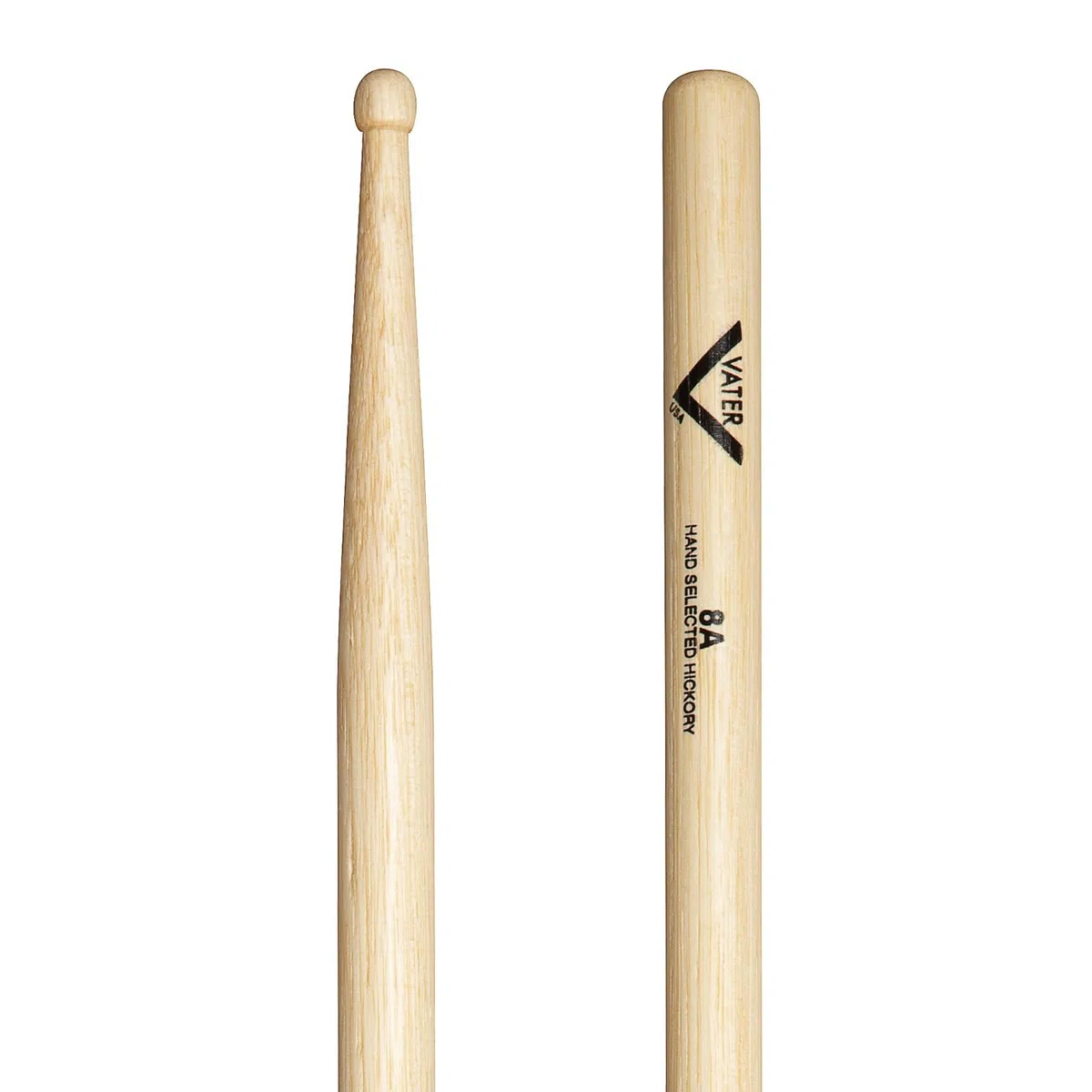 Bacchette di Vater VH8AW - 8A Serie di Hickory Americano - Punta di legno a botte