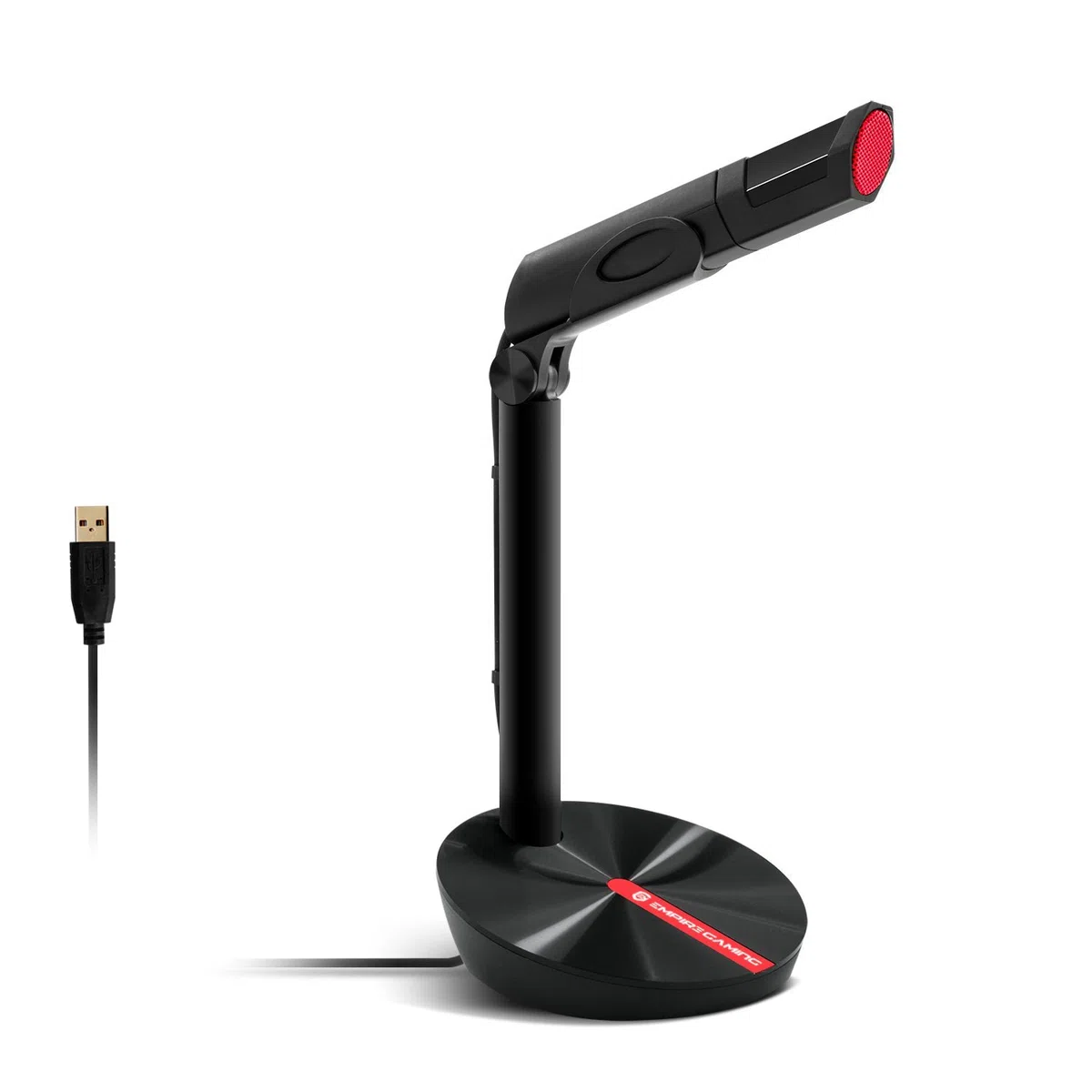 EMPIRE GAMING - Microfono USTREAM USB Ideale per Il Gaming e Live Streaming - Compatibile PC, Mac, con Console di gioco e Applicazioni: Twitch, Youtube, Discord… - Nero/Rosso