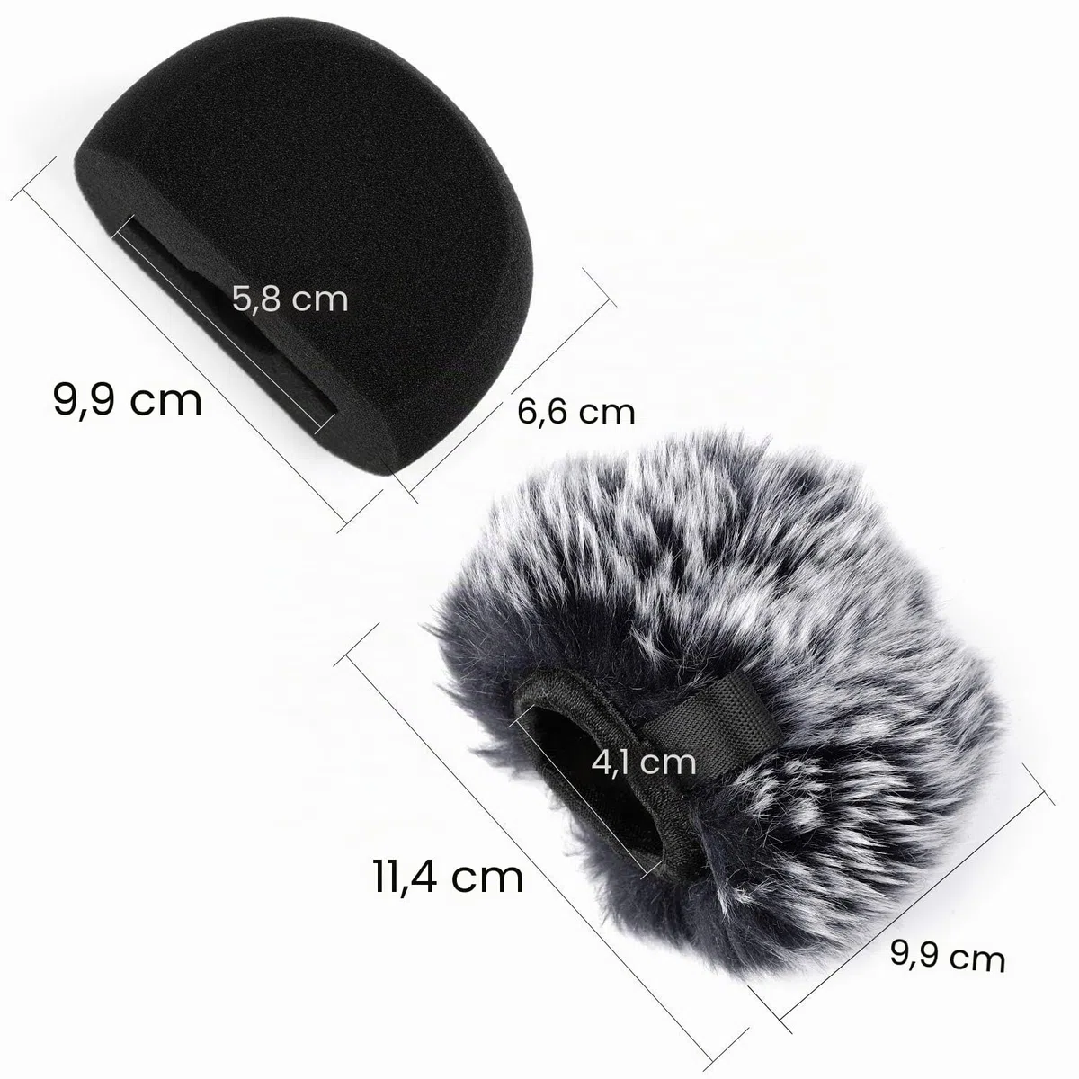ChromLives Parabrezza per Microfono Parabrezza in Schiuma Compatibile con Zoom H5 H6 Registratore Portatile e Maneggevole Pelliccia e Schiuma 2 Pezzi