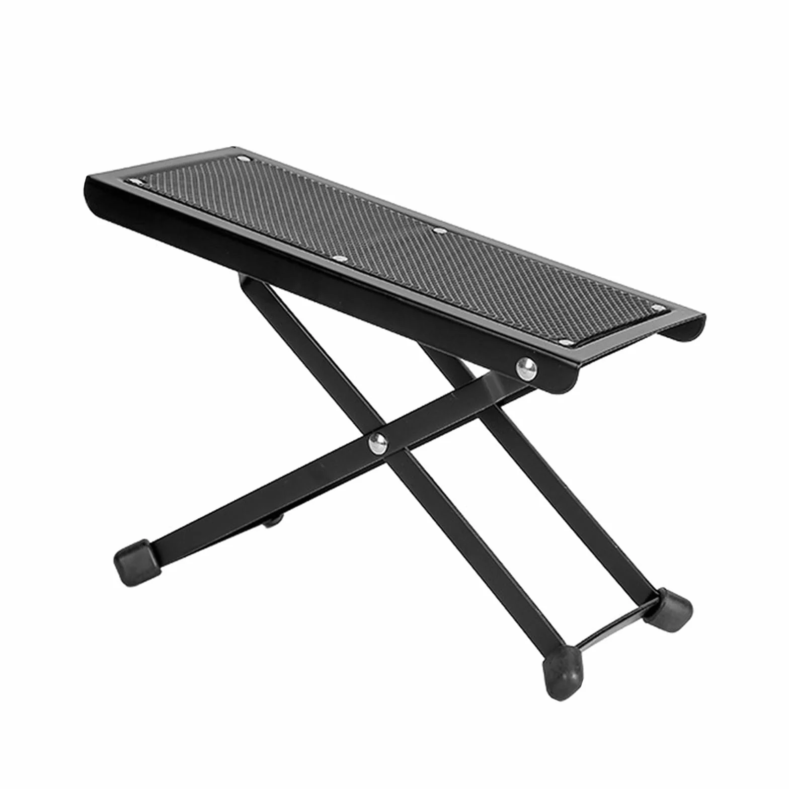 Poggiapiede per Chitarra Aomhrek, Regolabile in Altezza, Pieghevole, con Pad in Gomma Antiscivolo, Nero, Metallo, FOOTREST, Chitarra, Viaggi o Esibizioni On-The-Go