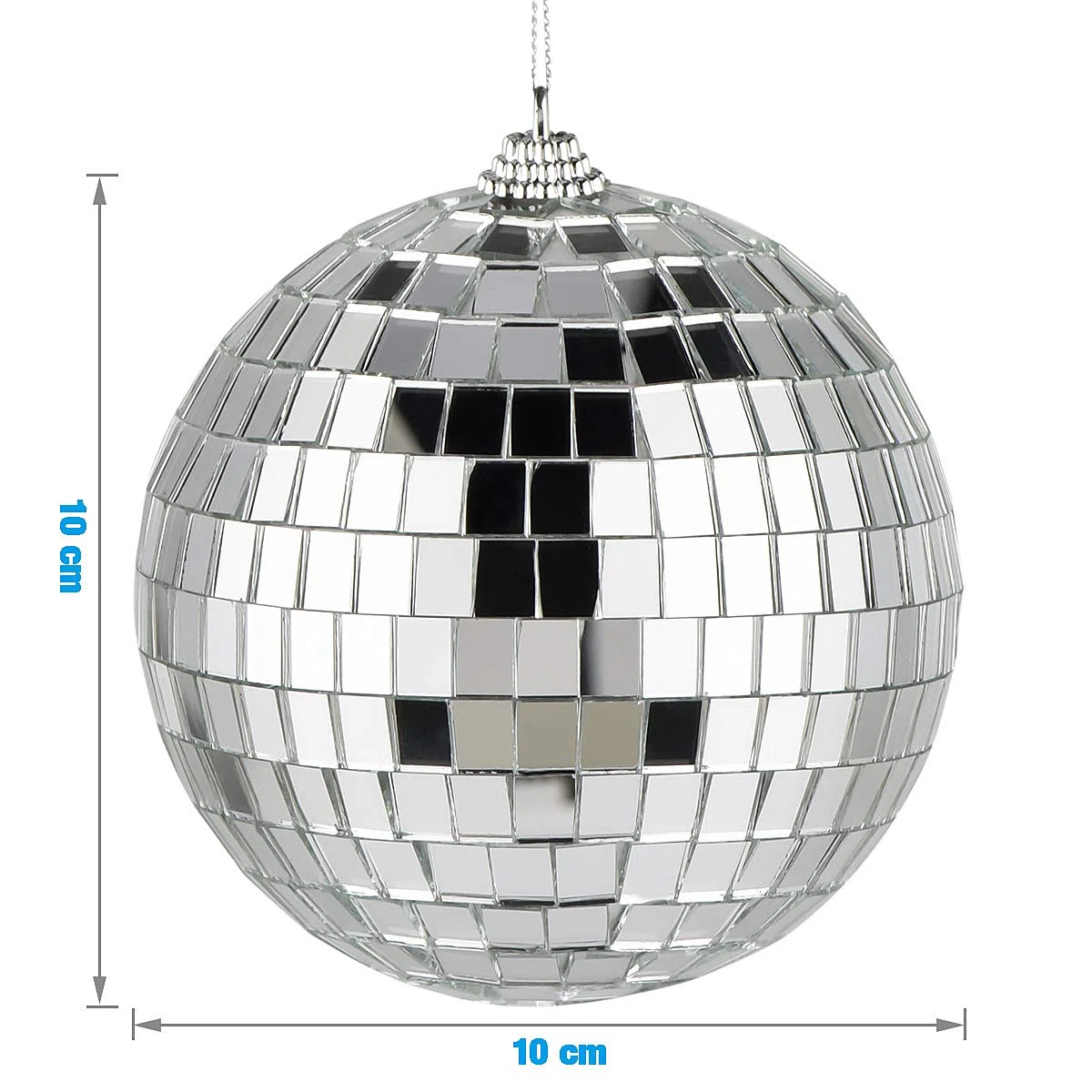 2 sfere sfaccettate a specchio, palline di Natale, sfera a specchio, per feste, ornamento decorativo per la decorazione di Natale, festa, decorazione per la casa, 10 x 10 cm